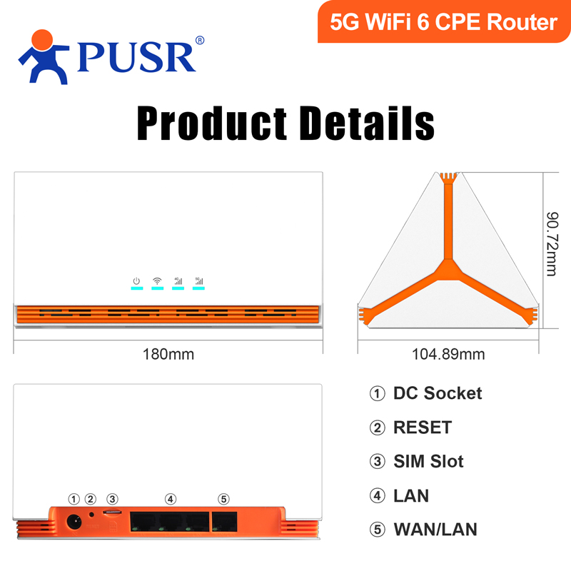 4G Router Sim Card Slot Gigabit - PUSR Global 4G/5G Dual Band WiFi6