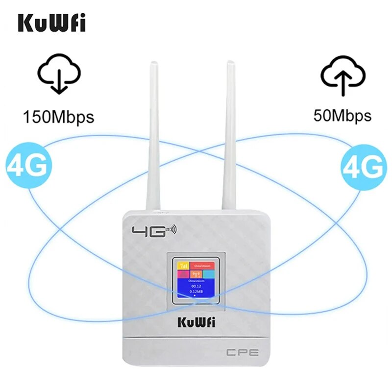 KuWFi Unlocked 4G LTE WiFi Rou - đánh giá và giá Industrial 4G Router Vpn