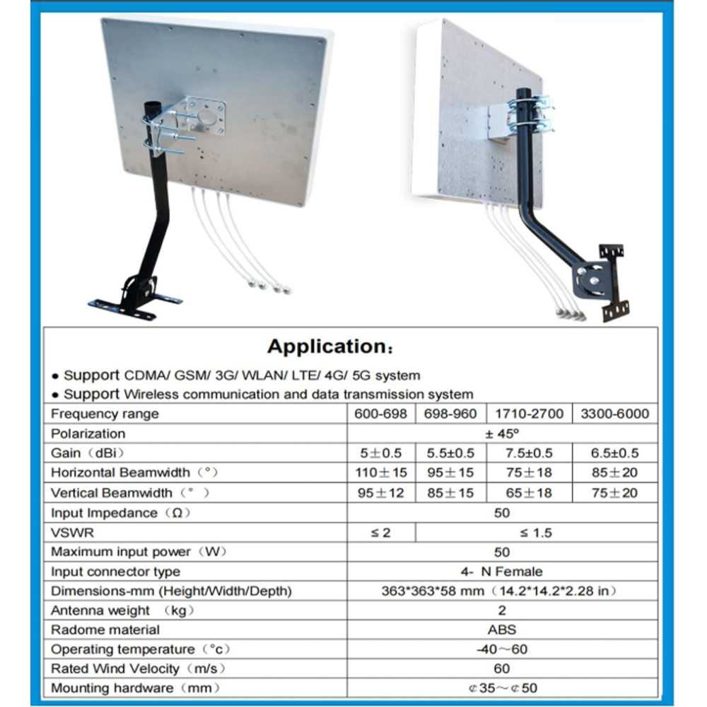 5G WiFi 4G LTE 4x4 MIMO Antenn - đánh giá và giá Lte Antenna Mimo 4X4 Outdoor