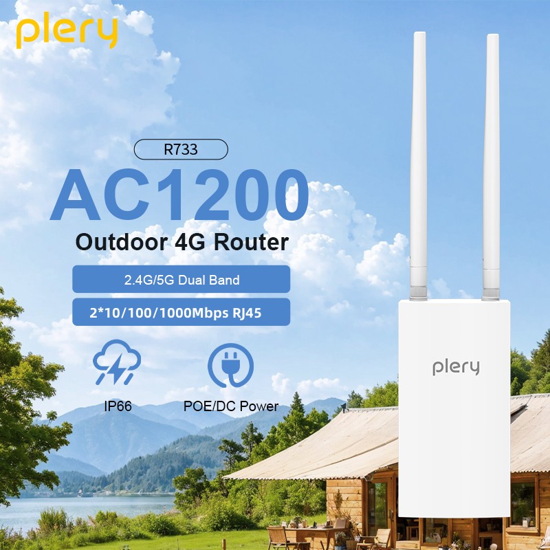Plery 300Mbps+1200Mbps Outdoor - đánh giá và giá 4G Lte Router Outdoor Waterproof